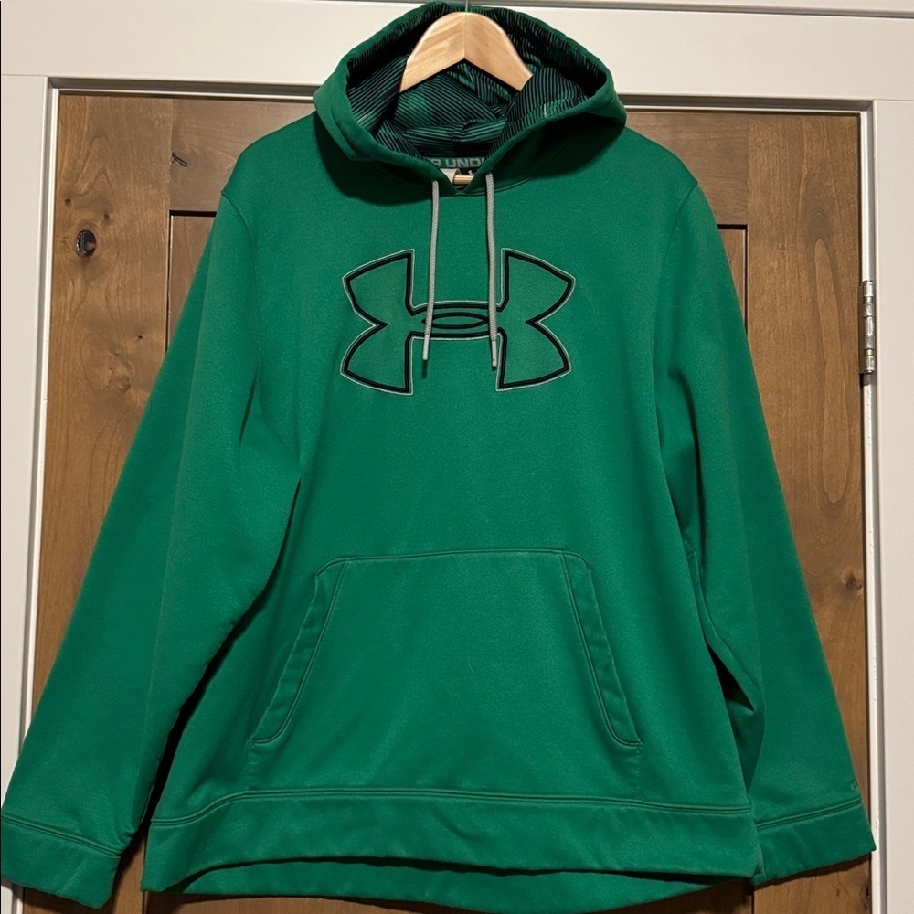 Under Armour Storm Cold Gear Women's XL Drawstring Hoodie Green Loose Activewear